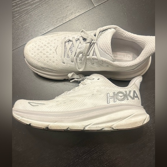 Hoka One One Shoes - Hoka - Women’s Clifton 9 Sneakers - white, size 9